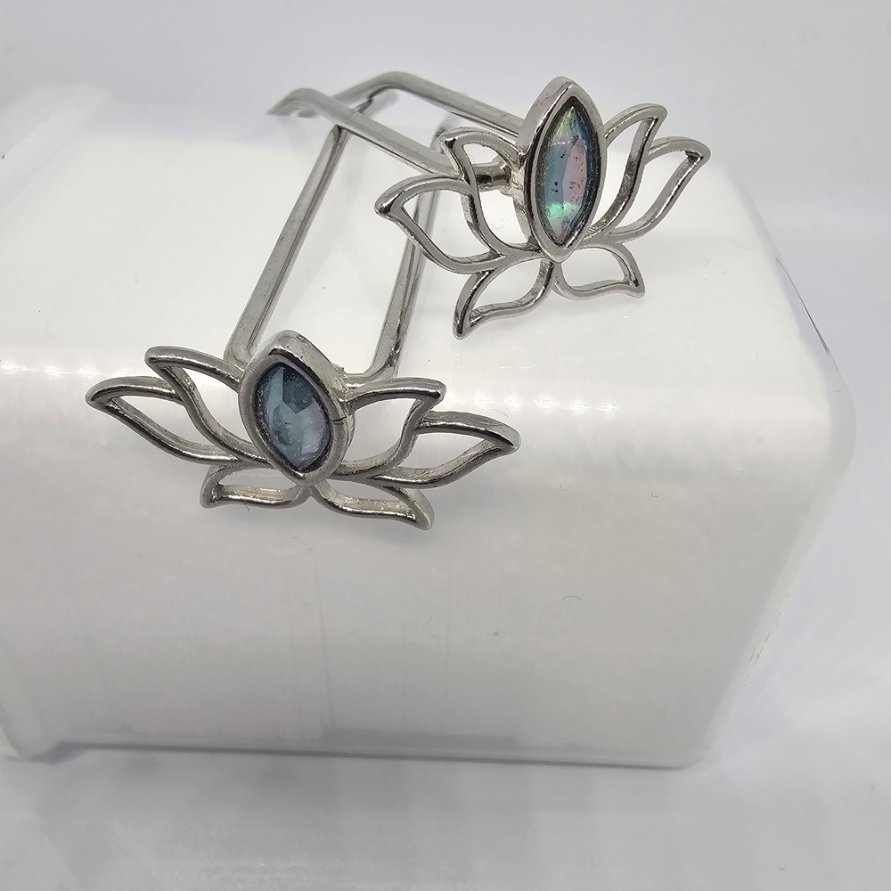 Lila Rose Silver Lotus Hair U-Pins pair.